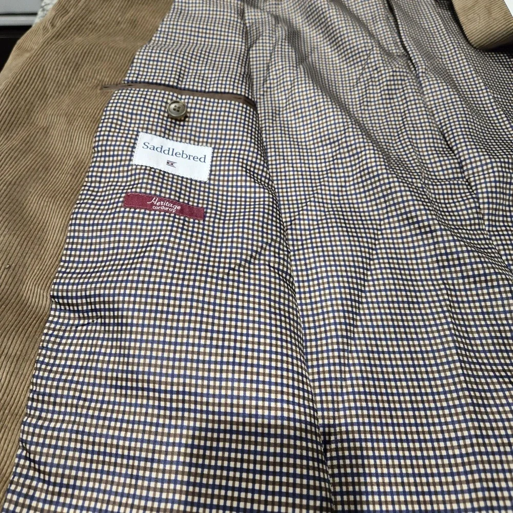 Mens NWT Saddlebred Brown Corduroy Blazer Elbow Patch50R JACKET CLASSIC Academia
